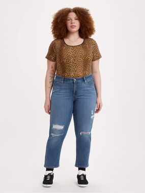 NWT LEVI’S SIZE 26w 26 w BOYFRIEND WOMEN'S JEANS PLUS SIZE distressed